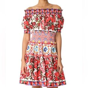 Stylekeepers Sicily Floral Smocked Off Shoulder Mini Dress Size S